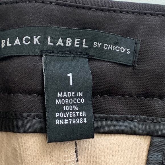 Chico’s Black Label Pants Black Cheetah Print Overlay Cream Dress Party Size 8 - Picture 3 of 14